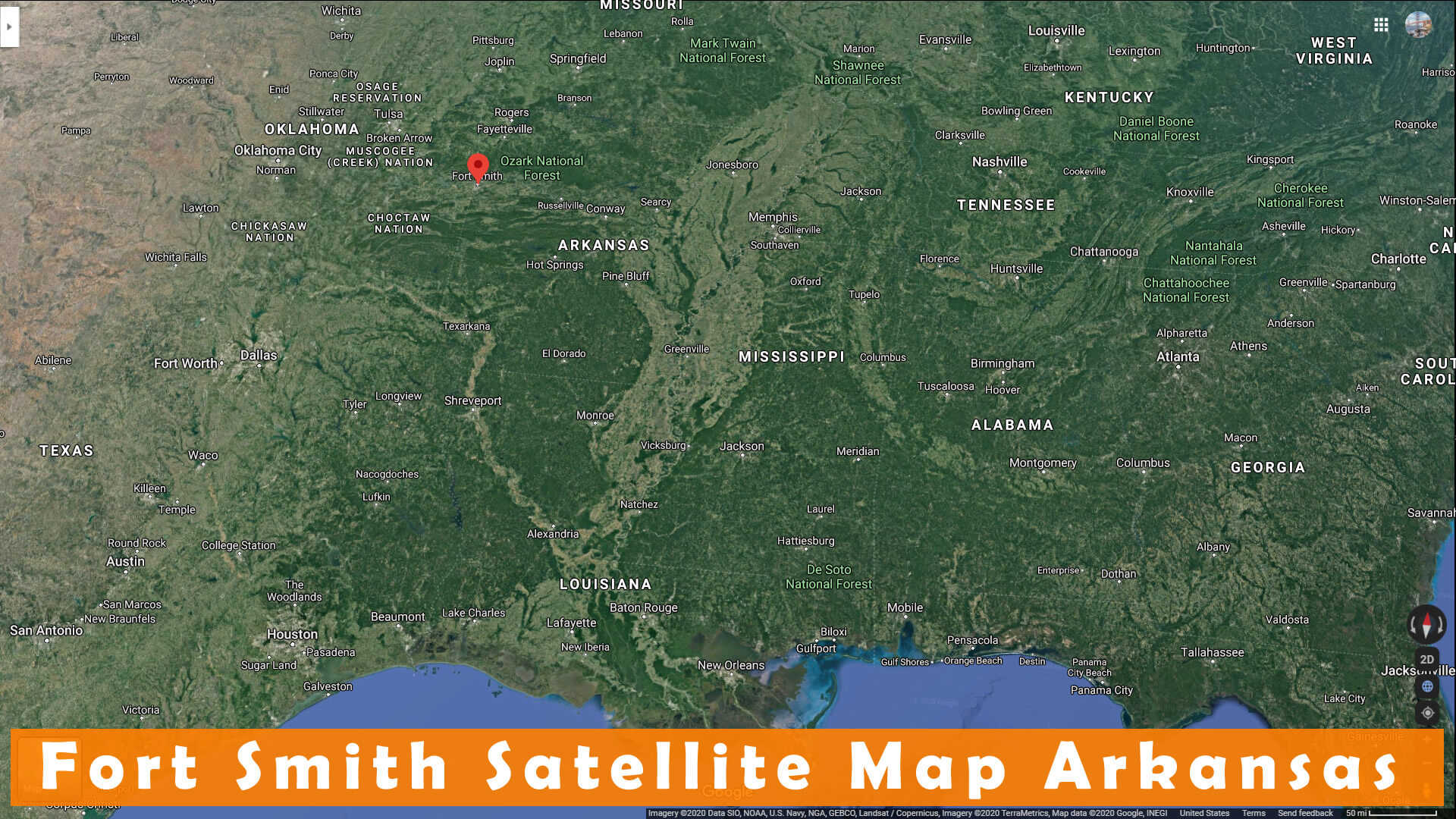 Fort Smith Satellite Map Arkansas